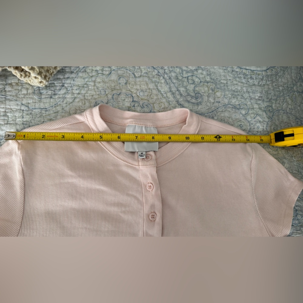 Reformation Raelynn Button Front Organic Cotton Knit Top in Sorbet (Size Small) - Picture 15 of 15